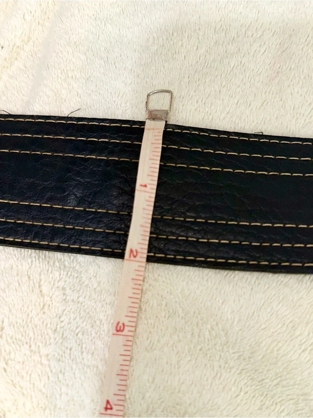 Vintage Western Belt Black Faux Leather Floral Silver Buckle Set Size 40